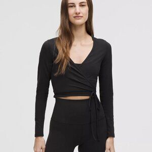 lululemon Nulu Black Wrap Top